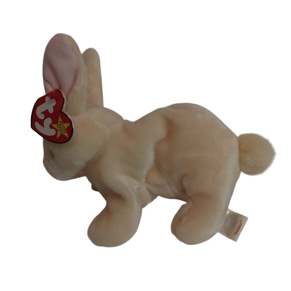 Ty Beanie Baby Nibbler Bunny Plush Toy 1999 Soft Beige Stuffed Animal Tags NEW - Picture 2 of 10